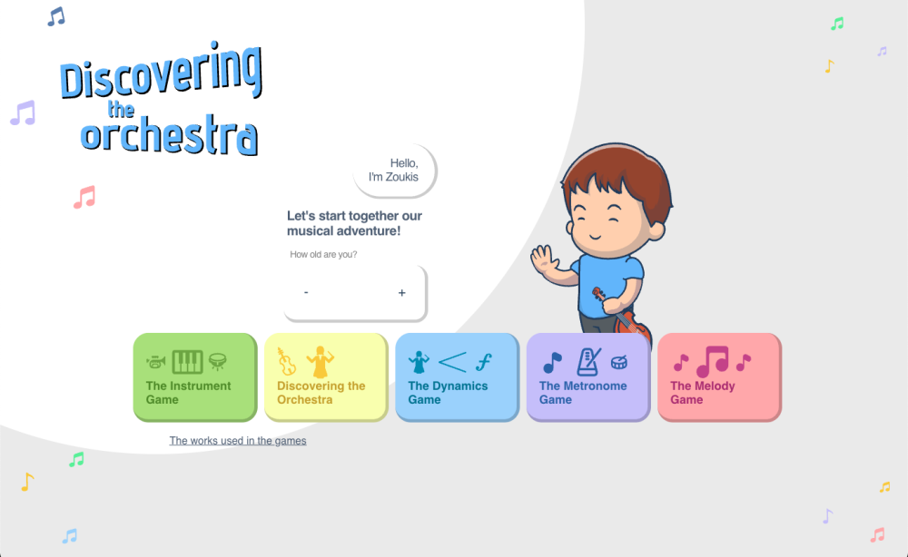 Screenshot from "Discovering the Orchestra" App